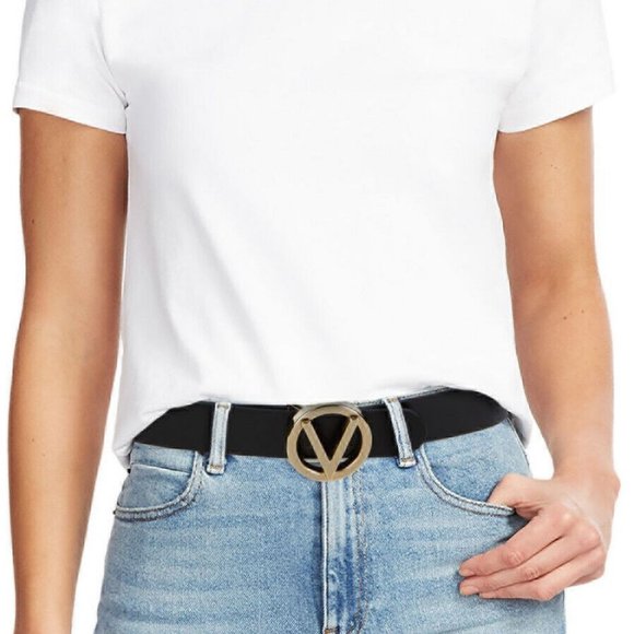 New with tag Authentic Vanentino Leather Giusy Black Leather Belt Size XS - Picture 2 of 7